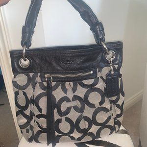 Black and Grey Coach Purse